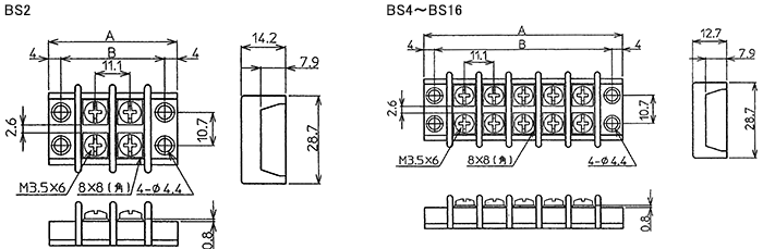 ターミナルブロック 国産品 図面